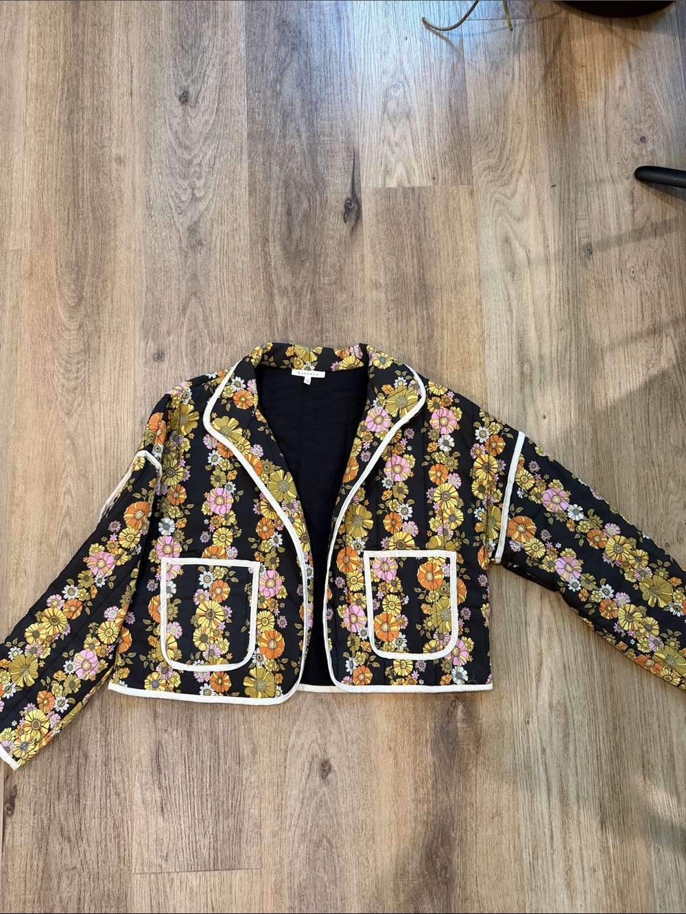 Quilted Floral Crop Jacket